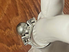 Vintage signed trillion cut crystal 925 Sterling Silver Ring 8 Suzanne Somers