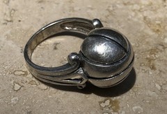 ✨🫧VINTAGE 925 STERLING SILVER MODERNIST Orb Ball STATEMENT Ring | ESTATE 🫧✨