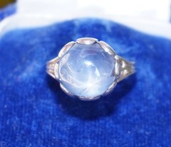 13 CT Star Sapphire Arts and Crafts Platinum & 14K White Gold Ring