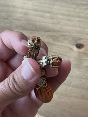 Lot Of 2-Vintage Dangle Drop Orange Clip on Earrings Stamped Japan