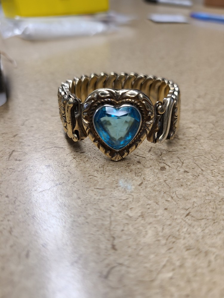Co Star Vintage Sweet heart Charm Expandable Signed Bracelet.
