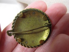 Antique Victorian Mourning Brooch Memorial Frame Photo Pin C-Clasp Elegant Lady