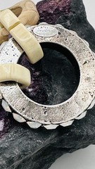 Lanvin Paris Statement Link Bracelet Signed Crystal Wood Resin Designer