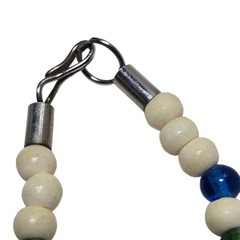 Vintage Multi Strand Beaded Necklace White Green Yellow Red Blue Retro Jewelry