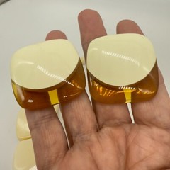 Vintage Necklace and Earring Set Chunky Retro Acrylic Cream Orange Lucite MCM
