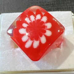 Lucite Plastic Ring Size 8 Red