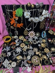 Costume Jewelry Brooch Lot Bakelite, Eisenberg, Jay Strongwater, Swarovski, JJ
