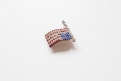 Vintage Rhinestone American Flag Pin Brooch – Red White Blue America 250