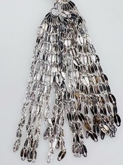 Vintage 925 Italy Sterling Silver Chain Tassel Necklace 32 in
