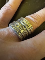 Art Deco Antique Eternity Band Diamond Ring Anniversary Wedding 18k white gold