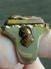 Vintage 1940s Mexican Biker Ring Roman Centurion Trojan Soldier 9.75 Two-Tone