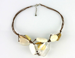 Retired Vintage Silpada Sterling Silver 925 Mixed Stone & Carved Flower Necklace