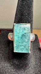 Vintage Nepal 925 Sterling Silver Blue Stone Statement Ring Sz 6 Signed READ
