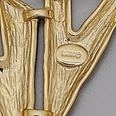 Vintage Torino Brooch Abstract Triangular Brutalist Gold Tone 2″
