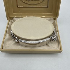 Vintage Speidel Sterling ID Bracelet 8.5” Sterling Top Stainless Chain Box