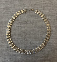 Vintage Mexican Sterling Silver Choker Necklace 16 1/2 Inches
