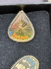 Vintage Butterfly Brooch & Clip Earrings Set West Germany Wire Art PCH Box