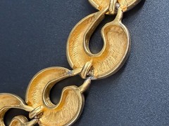 Vintage Erwin Pearl Matte Gold Tone Necklace Bold Chunky 80s 90s Statement 16″