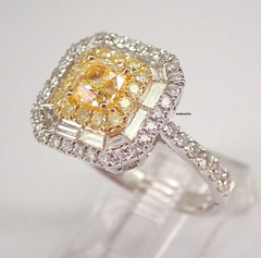 2Ct Cushion Lab-Created Yellow Citrine Halo Engagement Ring 14K White Gold Over