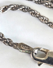 Vintage 925 Italy HAN Rope Chain Necklace 29.5″ 9.61 Grams
