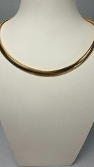 Gold Tone Snake Chain Choker Necklace Elegant Classic Vintage Style 16”