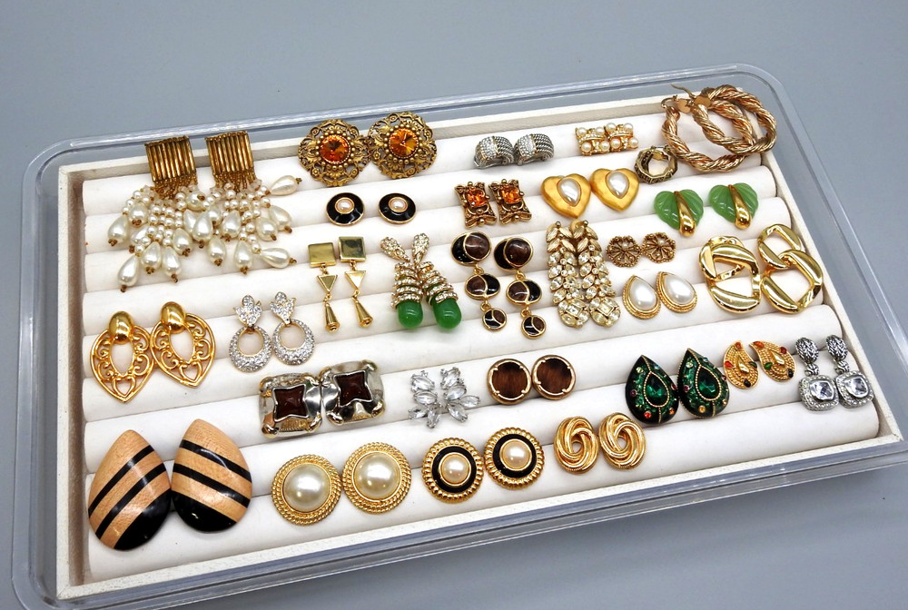 Vintage Now Lot Chunky Statement Earrings Dangle 80’s Costume Enamel Post