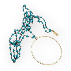 Meghan Bo Designs Turquoise Beaded 36” Lariat Necklace