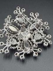 Vintage Silver Tone Clear Rhinestone Jewelry Lot Pins and Earrings