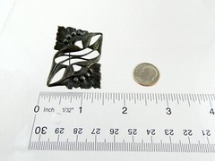 Vintage Sterling Silver Figural Botanical Brooch Leaves Pin 925 12.3g 1 7/8 Inch