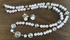 Vintage Bellissima Necklace & Earrings Rose Quartz Australian Crystal