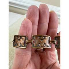 Vintage Bell Trading Post Solid Copper Thunderbird Link Bracelet 7.5 Inch