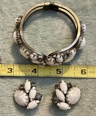 Vintage Juliana DeLizza And Elster Clamper Bracelet And Matching Clip Earrings