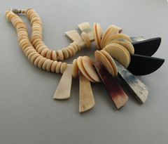 Vintage Buffalo Bone Bead Necklace 1.5*15.5 inches