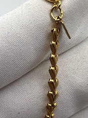 Vintage Gold Tone Heart Link Chain Necklace 24 Inch