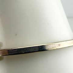 Vintage Silver Abalone Mother of Pearl Flower Inlay Bangle Bracelet Oval Green