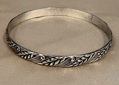 VINTAGE DECO DANECRAFT FO WHEAT STERLING 925 BANGLE BRACELET