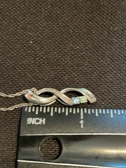 925 Sterling Silver MICHAEL TIERNEY Fire Opal Blue Topaz Pendant Necklace
