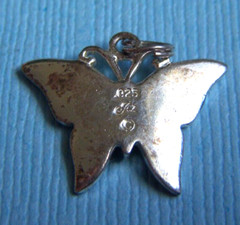 Vintage Jezlaine enamel butterfly sterling charm