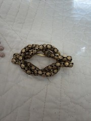 Vintage Antique Novelty Brooch – Filigree Rope Pile Knot – Gold Tone Metal