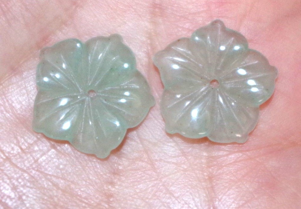 Vintage Jade Flower Jackets EarringsBridal Wedding: Use with any Studs