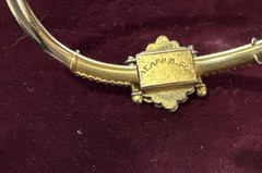 VTG, ANTIQUE BEAUTIFUL VICTORIAN EARLY 1879 HINGED CUFF BRACELET 1”3/4