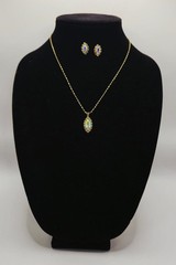 Vintage Windsor Collection Marquise Iridescent Aurora Borealis Necklace Earring