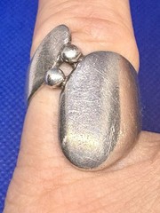 (101) Modernist VINTAGE Silver 925 Ring 1970s Size 7.25 Denmark Norway Finland