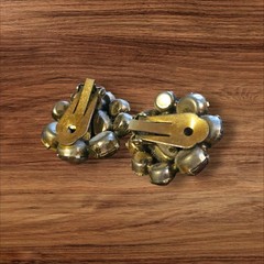 Vintage Amber And Clear Rhinestones Clip on Earrings Good Quality