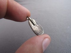VINTAGE STERLING OLD PAWN CHUNKY TURQUOISE TEAR DROP DANGLE PENDANT