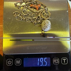 Vintage 12k Gold Filled Pocket Watch Chain FOB, Dog Clip, + RED BRANCH CORAL