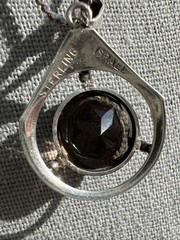 Vintage Sterling Silver & Smoky Quartz Necklace; Made in Israel; Beautiful!