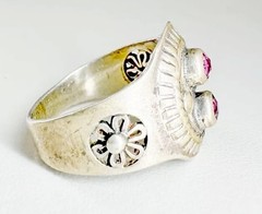 Vintage ring ,made in the USSR , 875 silver,gold plated,ruby ​​/ Size – 8 / USSR