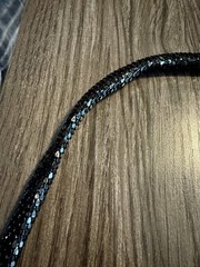 DL Auld Vintage Chainmail Mesh Snake Belt Necklace Black Gold Lariat Choker 42”