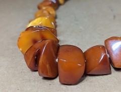 Antique Butterscotch Amber Beaded Necklace 110 Grams